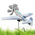 thumbnail image 3 of NEW 3D Plane Garden Weather Vane Pinwheel Anti- Metal Airplane Plug-in Windmill Wind Spinner Weatherproof, 3 of 4
