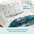 thumbnail image 6 of Wildkin Kids 100% Cotton Sheet Set for Boys and Girls - Toddler (Jurassic Dinosaurs Blue), 6 of 8
