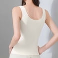 thumbnail image 5 of Roncen Women's Seamless Bulit-in-Bra Tank Tops Versatile Solid Crewneck Summer Sleeveless Going Out Casual T-Shirts, 5 of 7