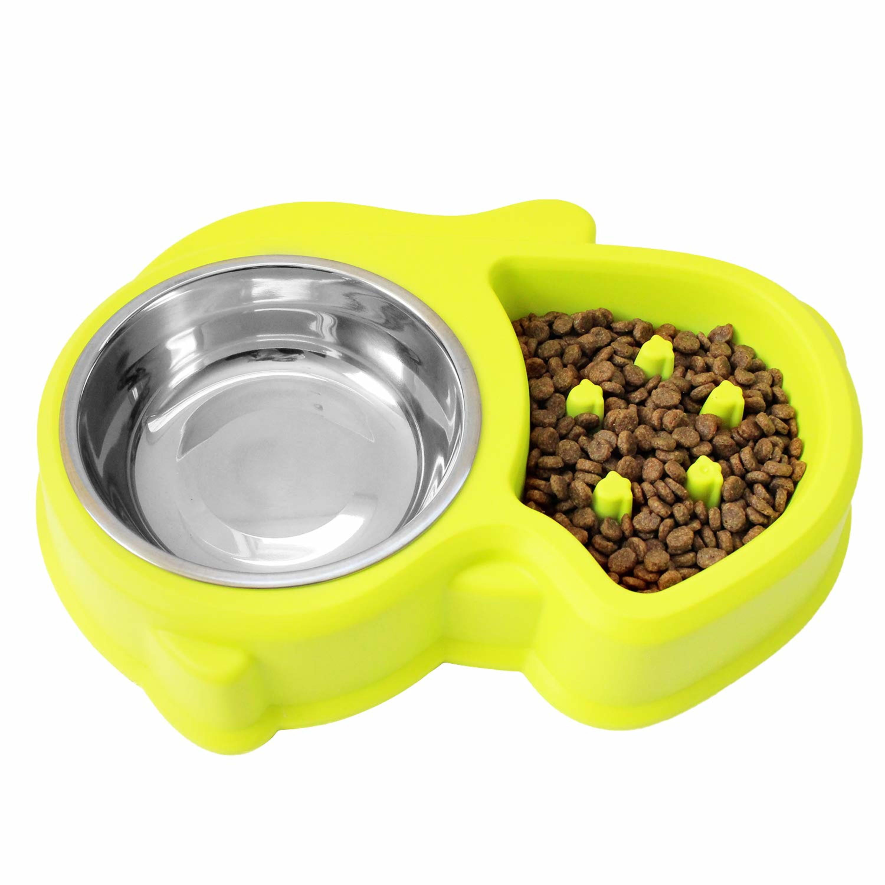 Downtown Pet Supply Slow Feed Dog Bowl with Stainless Steel Dog Water