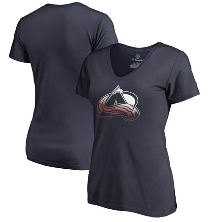 Colorado Avalanche Fanatics Branded Women's Gradient Logo V-Neck T-Shirt - Navy
