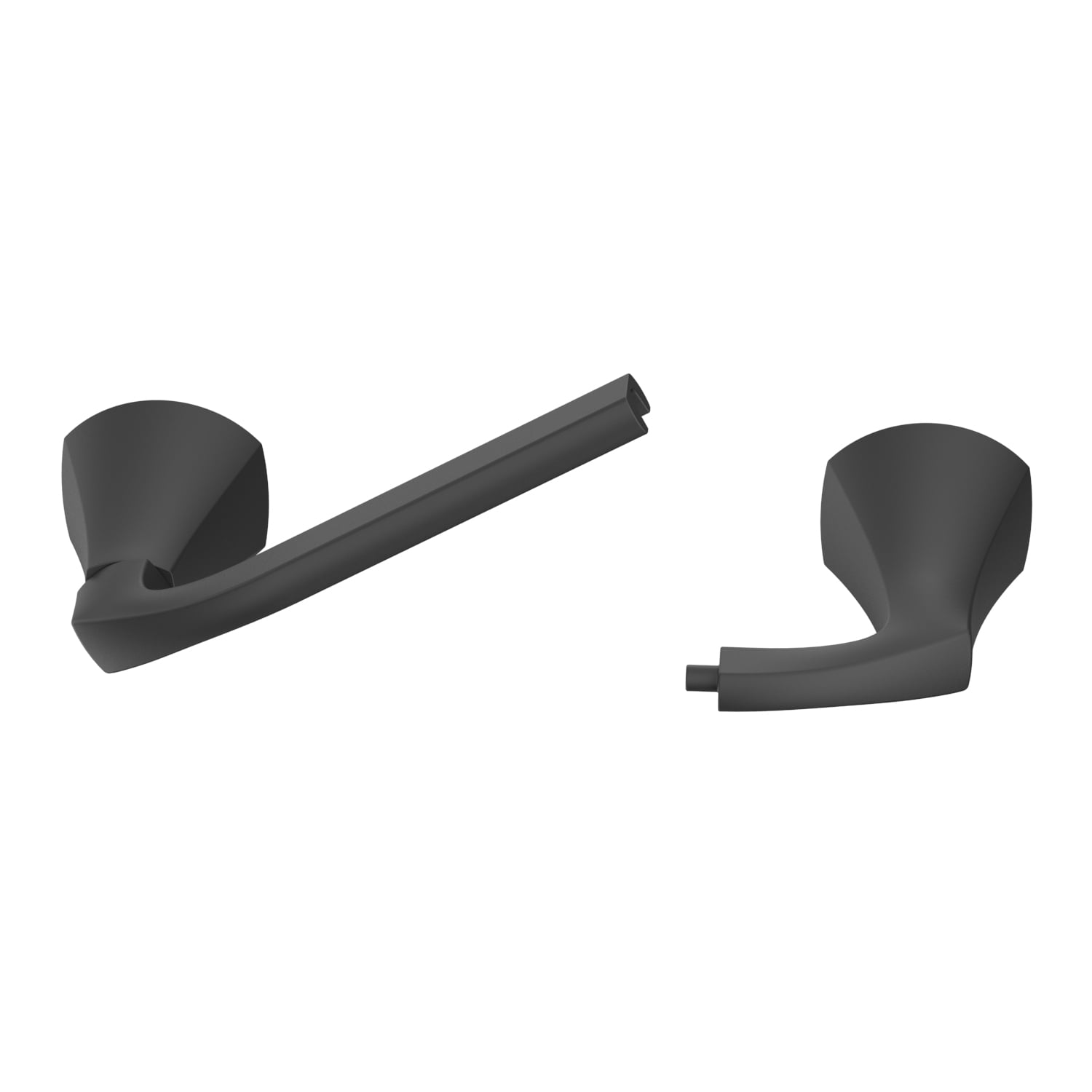 (2 pack) Better Homes & Gardens Simple Flare Style Wall Mount Toilet Paper Holder Matte Black Finish