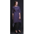 thumbnail image 4 of Bimba Blue Wheat Leaves Women Kurtas Ethnic Printed Asymmetric Summer Wear Tops For Women Large, 4 of 6