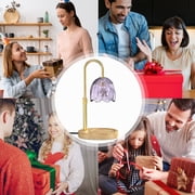 BEEPRINCESS Candle Warmer Lamp, 2/4/8H Timer, Dimmable, Adjustable Height, Purple Glass Shade, 2 Bulbs