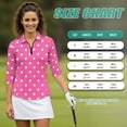 thumbnail image 7 of Binienty Pink Polka Dot Women Sport Shirts 3/4 Sleeve Cloth Workout Tennis T-Shirts Quarter Zip Machine Washable for Golf,Tennis,Hiking,Running,Gym, 7 of 7
