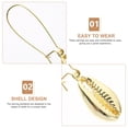 thumbnail image 3 of ADDHAT Aretes Con Concha Y Detalles Dorados Para Mujer Para Trabajo Y Salidas, 3 of 7