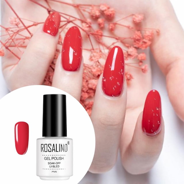 de uñas Soak Off Light 7ml Herramientas a prueba de agua brillante para salones de manicura y decoración roja Baoblaze Esmalte de uñas de gel