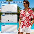 thumbnail image 6 of KUIFORTI Hawaii Matching Couple Outfits Mens Casual Shirts Hawaii Dress Men’s Hawaiian Red Hibiscus Floral Shirt 4-Way Stretch Lightweight Suitable for Everyday Casual Wear, 6 of 7