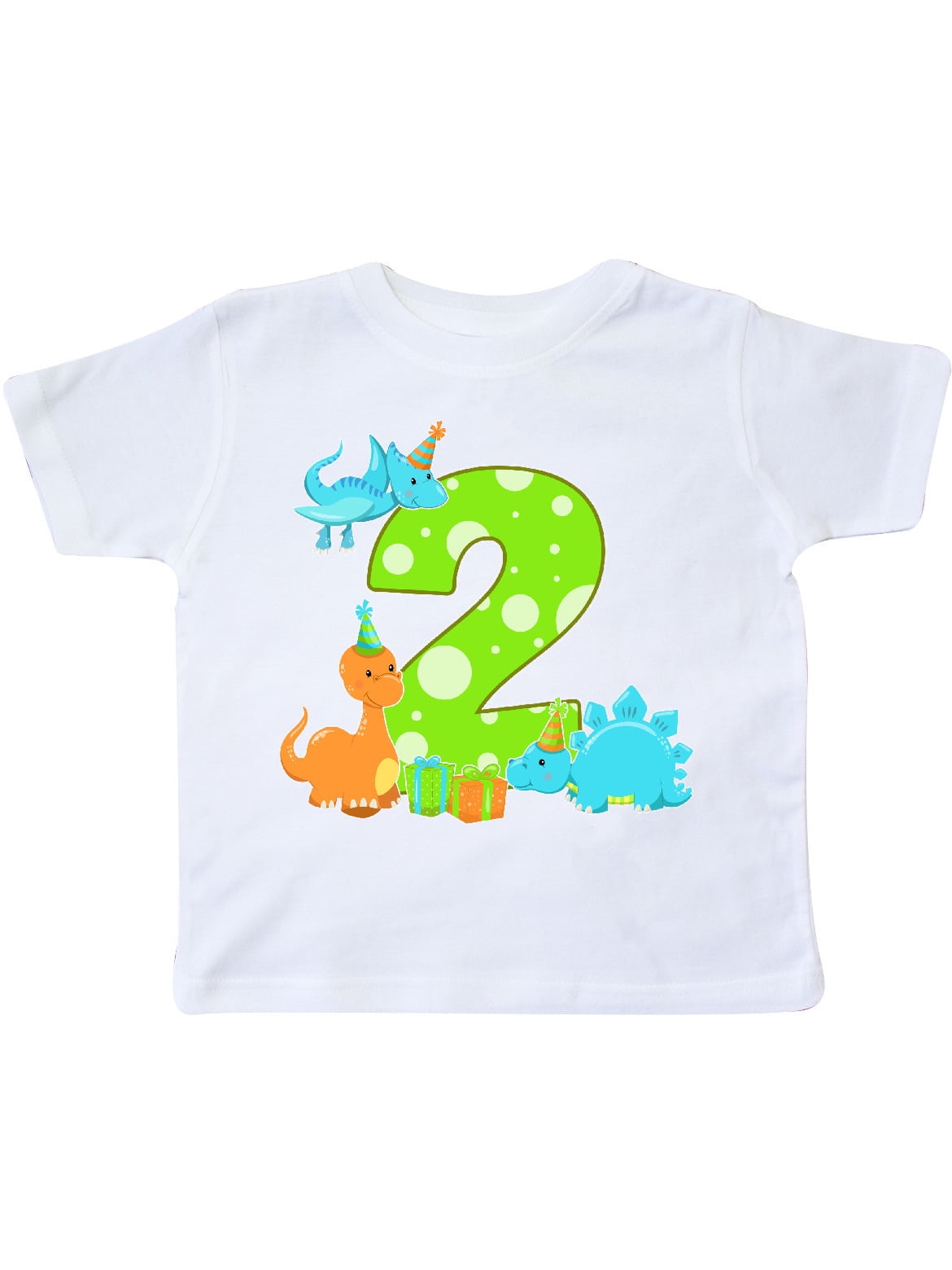 INKtastic - Dinosaur party-Second Birthday Toddler T-Shirt - Walmart ...