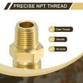thumbnail image 4 of 2Pack Brass Pipe Fitting, 5/16" OD x 1/8" NPT Male Brass Compression Tube Fitting, Brass Compression Union Connector, Brass Straight Coupling Adapter Fitting Fit 5/16" Pipe, 4 of 6
