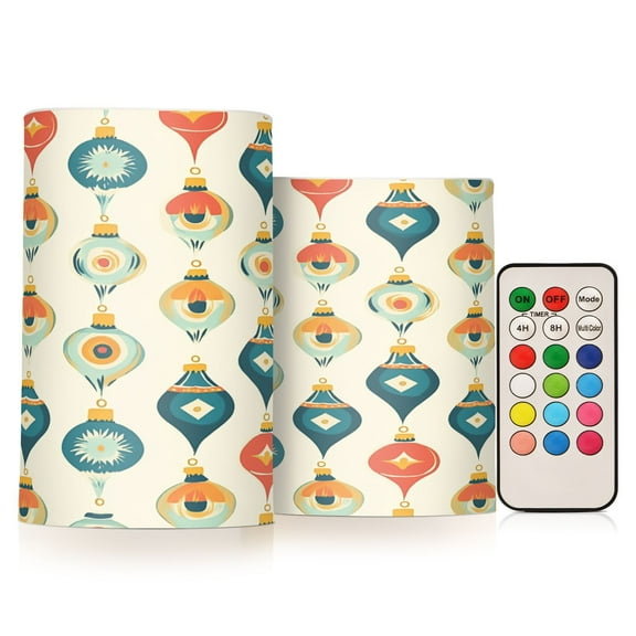 BZSMCE Flameless Candles LED Lights Retro Christmas Pattern Creativity Battery Candles