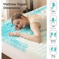 thumbnail image 4 of 2 Inch 5 Zone Memory Foam Mattress Topper Queen Size, Comfortable Mattress Topper for Back Pain Relief, Gel Infused Bed Topper, Blue, 4 of 7