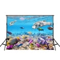 thumbnail image 2 of ABPHOTO Polyester Backdrop for Photography Underwater Scene Fond Portable Sea Fish Photographic Coral Reefs Backgrounds for Kids Photo Studio 7x5ft, 2 of 4
