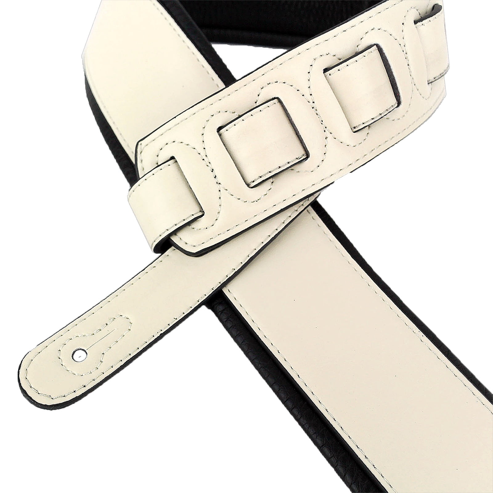 Walker & Williams G-909 Soft Natural Finish Eggshell White Padded Guitar Strap