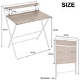 thumbnail image 3 of Micozy Bureau Pliant 2 Couches 31.5", Brun/blanc, 3 of 4