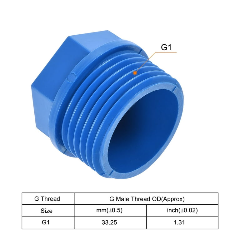 Uxcell G1 Male Threaded PVC Hex Head End Cap Pipe Plug Fitting