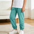 thumbnail image 2 of Zpanxa Kids Basic Jogger Pants Solid Color Sweatpants Elastic Waist Casual Athletic Trousers Pants for Boys, 2 of 8