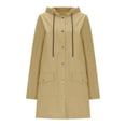 thumbnail image 3 of Women's Waterproof Hiking Jacket, Hooded Windbreaker Raincoat, Long Outdoor Jacket, Casual Trench Coat, All-Weather Rain Jacket Khaki XXXL, 3 of 4