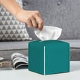 thumbnail image 6 of Kdxio Teal Print Tissue Box Cover,Square Decorative PU Leather Facial Paper Case Organizer Holder Dispenser for Bathroom,Night Stands,Desk,Car 5.2''X5.2''X5.2'', 6 of 8