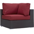 thumbnail image 6 of Modern Contemporary Urban Design Outdoor Patio Balcony Seven PCS Sectional Sofa Set, Red, Rattan, 6 of 7