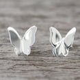 thumbnail image 5 of NOVICA Artisan Handmade Sterling Silver Stud Earrings Butterfly from Thailand Animal Themed [0.4 in L x 0.4 in W] ' Silver Thoughts', 5 of 8