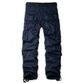 thumbnail image 2 of Juicy Trendz Men’s Cargo Pants with Multi Pockets, Cotton Work Trousers, Outdoor Casual Jogger Pants for Men Navy W30-L30, 2 of 6