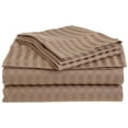 thumbnail image 1 of 300 Thread Count 100% Egyptian Cotton 4-Piece Bed Sheet Set (1 Flat, 1 Fitted Sheet, 2 Pillow Covers) 27 Inches Deep Pocket Size Stripe Pattern, 1 of 5