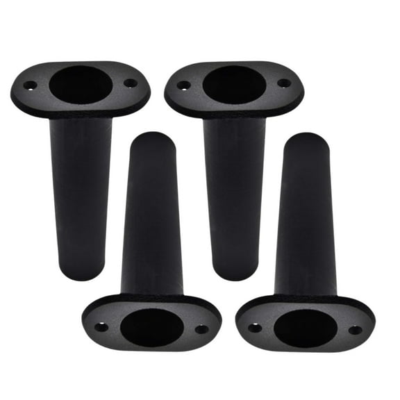 MARINE CITY Flush Mount Fishing Rod Holder, 90 Degree, Black ABS Plastic, 8 Inches x 1-1/2 Inches, for Boats, Kayaks, Yachts Pack of 4