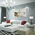 thumbnail image 3 of BSHAPPLUS® Textured Non-Woven 3D Wallpaper, 20.8in x 32.8ft Wave Stripe Embossed Pattern Wall Sticker for Bedroom Living Room Bathroom,57 sq. ft. (Glue is required for installation), 3 of 10