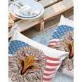 thumbnail image 2 of Pack of 2 Outdoor Pillow Covers, Rustic Vintage Wood Grain Board Brown American Flag and Eagle White Waterproof Square Throw Pillowcase Cushion Decorative Pillow Covers for Couch Patio Tent, 24x24 in, 2 of 6