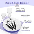 thumbnail image 4 of ALPINE CUISINE Flatware Set 16 Piece Service for 4, Stainless Steel Flatware Cutlery Set Includes Dinner Knives/Forks/Spoons - Great for Camping or College Dorms - Dishwasher Safe - Black, 4 of 7