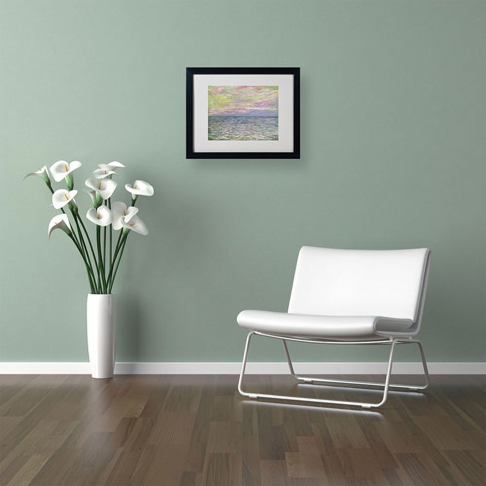 Trademark Fine Art "Coucher de Soleil a Pourvil" Canvas Art by Claude Monet, Black Frame
