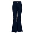 thumbnail image 4 of MIXUE Jeans For Women Solid Color Ladies Stretch Denim Flared Pants Casual Pants Trousers Holiday Wear,Blue,M, 4 of 5