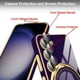 thumbnail image 2 of for Samsung Galaxy S23 Case with Magnetic Ring Holder [Compatible with Magsafe] [Built-in Camera Lens Protector] Glitter Electroplated Gold Sides Shockproof Case for Galaxy S23 Purple, 2 of 12