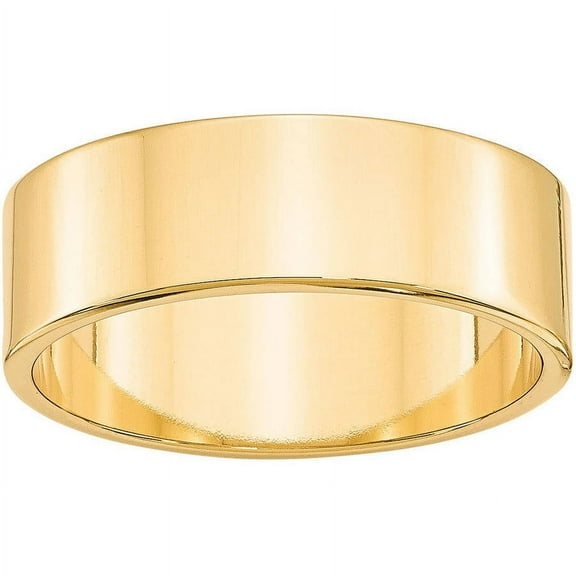 Primal Gold 10 Karat Yellow Gold 7mm Lightweight Flat Band