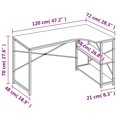 thumbnail image 4 of vidaXL Computer Desk White and Oak 120x72x70 cm, 4 of 5