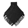 thumbnail image 6 of SAYFUT Women Poncho Pullover Cardigan Soft Wrap Hooded Cape with Fringed Hem Long Sleeve Shawl Wrap Knitted Sweater, 6 of 8