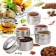thumbnail image 5 of Botes magnéticos para especias, 4 piezas de tarros de especias de acero inoxidable, recipientes para almacenar especias, tapa superior transparente con tamiz o vertedor, magnético en nevera y parrill JAMW Sencillez, 5 of 5