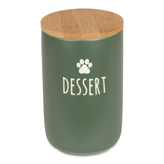 Design Imports CAMZ14430 Ceramic Treat Canister, Dessert Hunter Green