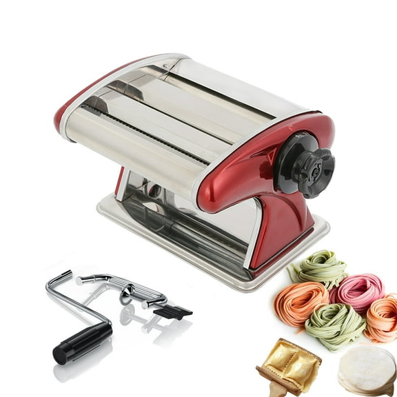 SHILINTONG Manual Pasta Maker Machine – Stainless Steel Noodle Roller with Built-in 2mm & 4mm Cutters for Homemade Pasta, Lasagna, Fettuccine