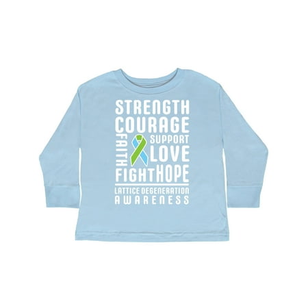 

Inktastic Lattice Degeneration Strength Hope Support and Courage Gift Toddler Boy or Toddler Girl Long Sleeve T-Shirt