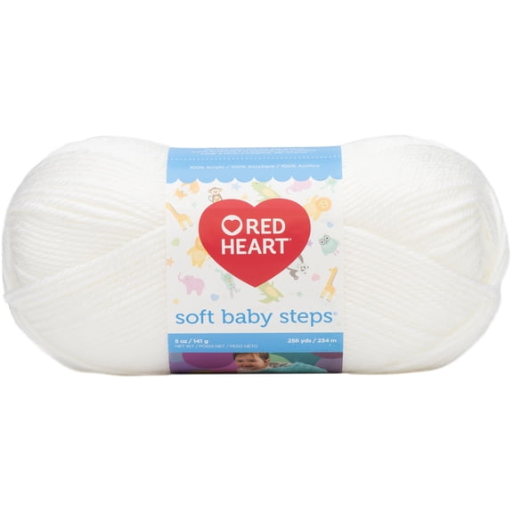 Red Heart Soft Baby Steps Yarn-White