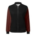 thumbnail image 3 of Futezty Zip Up Jacket for Women Lightweight Windproof Bomber Jackets Fashion Solid Baseball Coat Boyfriend Loose Fit Outerwear Casual Coat Stand Short Sports Outwear Zipper Tops Casual Daily Jackets, 3 of 6