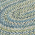 thumbnail image 2 of 9' Yellow and Blue All Purpose Handcrafted Reversible Round Area Throw Rug, 2 of 2
