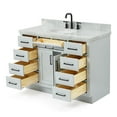 thumbnail image 5 of Ariel Hepburn 49 In. Oval Sink Vanity With 1.5 In. Carrara White Countertop In Grey, 5 of 10