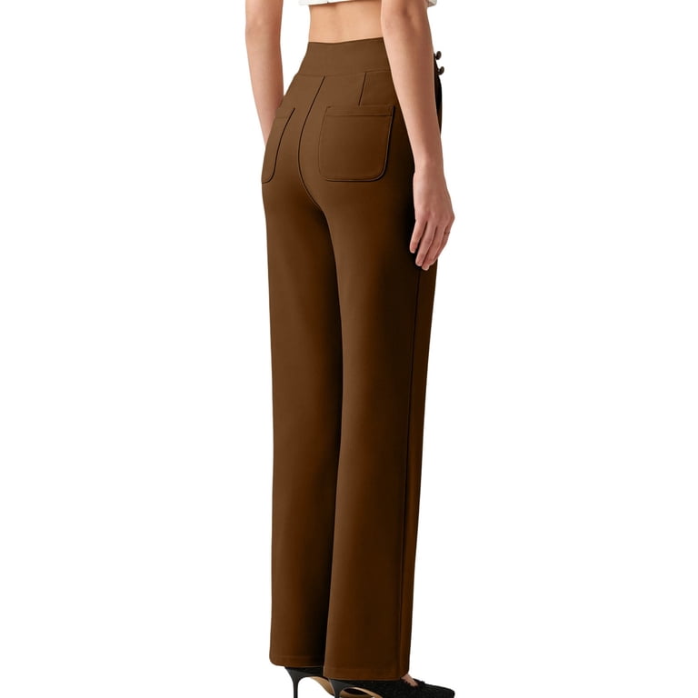 high waisted tummy control dress pants Dress Pants Women Tummy Control High Waisted Bootcut Stretchy Trousers  Office Daily Dressy Pants with Pockets