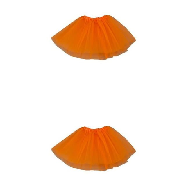 relayinert Jupe de Ballet Beau Costume de Danse Robe de Fille Jupe Mini Vêtements pour Occasions Spéciales Accessoires de Vêtements pour Enfants Orange Rouge 2Ensemble