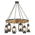 thumbnail image 6 of Meyda Tiffany 151906 Miners Lantern 6 Light 40" Wide Lantern Chandelier - Rust / Natural, 6 of 6