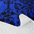 thumbnail image 5 of Erosebridal Hippie Damask Twin Quilt Set, Boho Blossom Twin Coverlet Set, Royal Blue Black 2-Piece, 1 Bedspread and 1 Pillowcase, 5 of 7