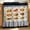 Blue Framed Food, variant on Orange Green Oven Curtain 30" x 25.2", Retro Menu Kitchen Oven Skirt Curtain, Cotton Blend Canvas Oven Door Cover with Food Grid and Gingham Ruffle